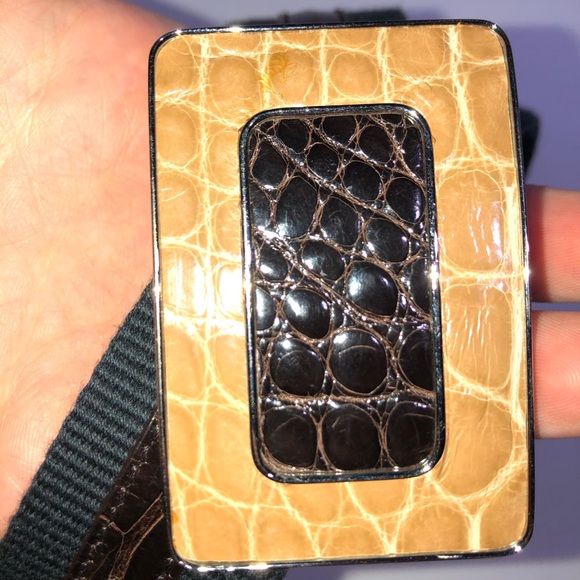Prada Navy Alligator Skin Belt - Picture 5 of 8